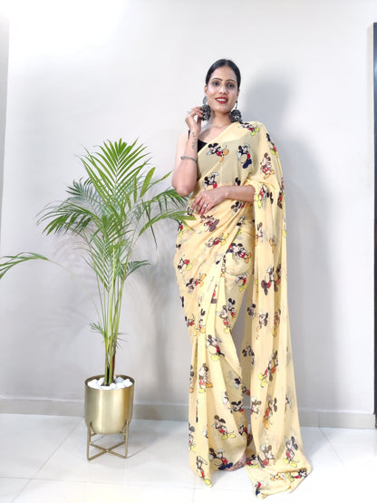 1 Min Ready To Wear Saree  Mickey