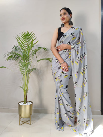 1 Min Ready To Wear Saree  Mickey