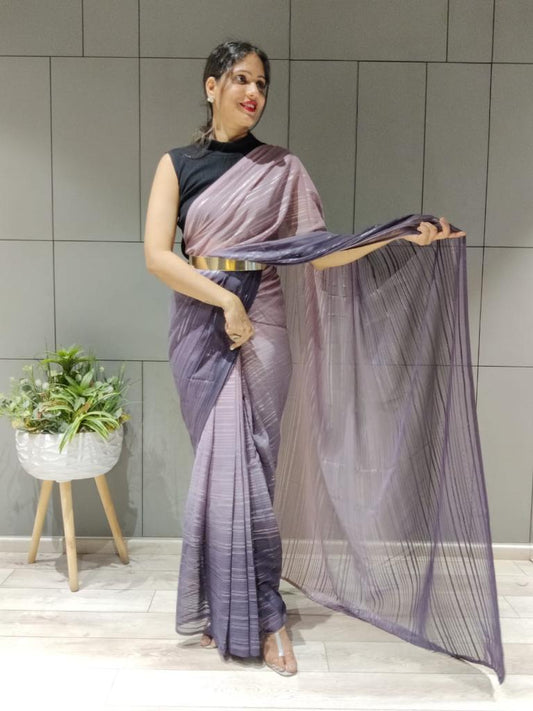 1-MIN READY TO WEAR SAREE IN PREMIUM CHINON SILK