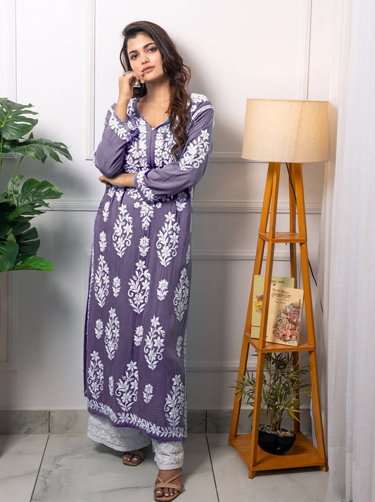 Rayon Cotton Chikankari Kurta Set