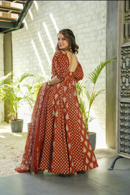 Gorgeous Heavy Flared Anarkali Gown Set