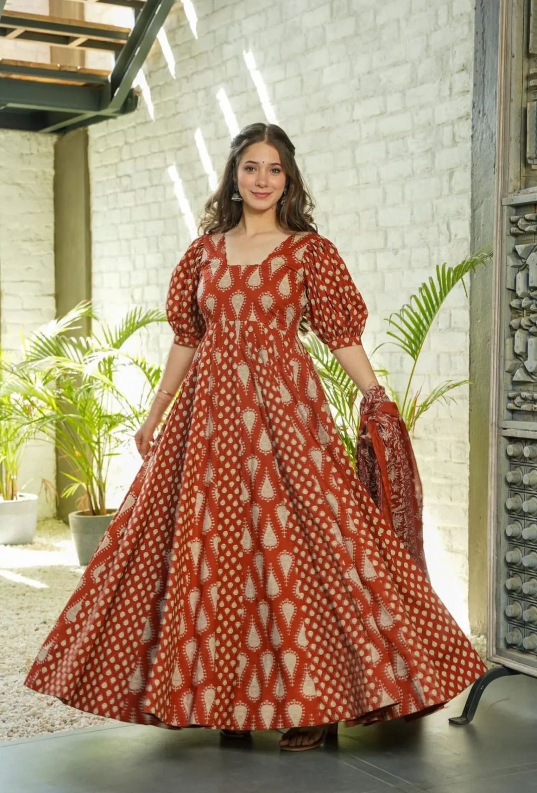 Gorgeous Heavy Flared Anarkali Gown Set