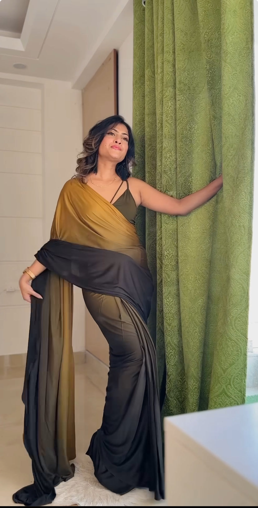 1-min ready to wear saree with soft lycra padding