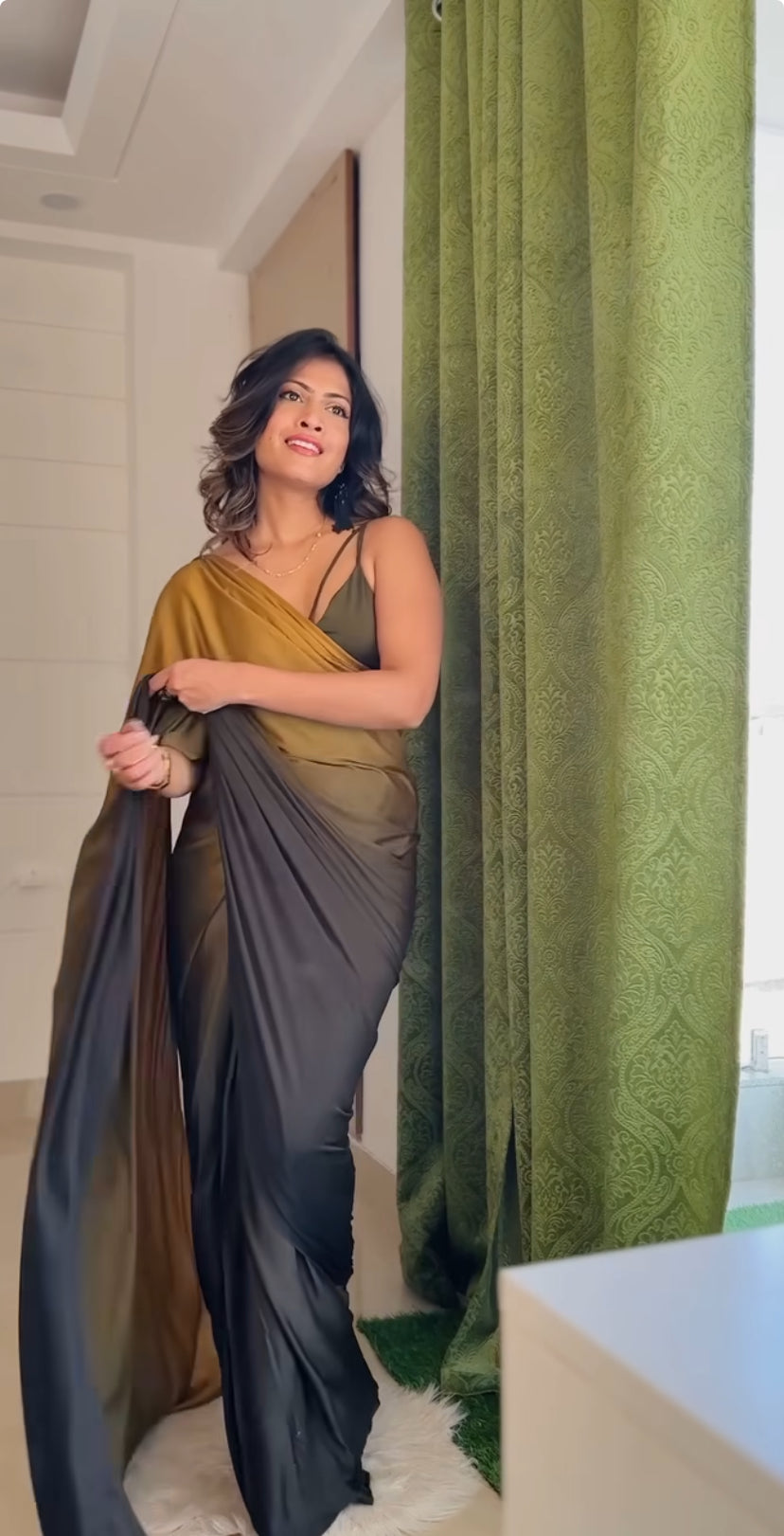 1-min ready to wear saree with soft lycra padding