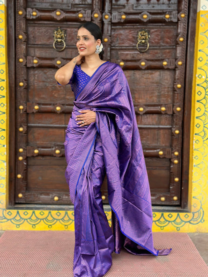 1-MIN READY TO WEAR IN KANJIVARAM SILK SAREE  HEAVY BLOUSE