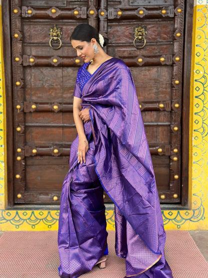 1-MIN READY TO WEAR IN KANJIVARAM SILK SAREE  HEAVY BLOUSE