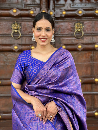 1-MIN READY TO WEAR IN KANJIVARAM SILK SAREE  HEAVY BLOUSE