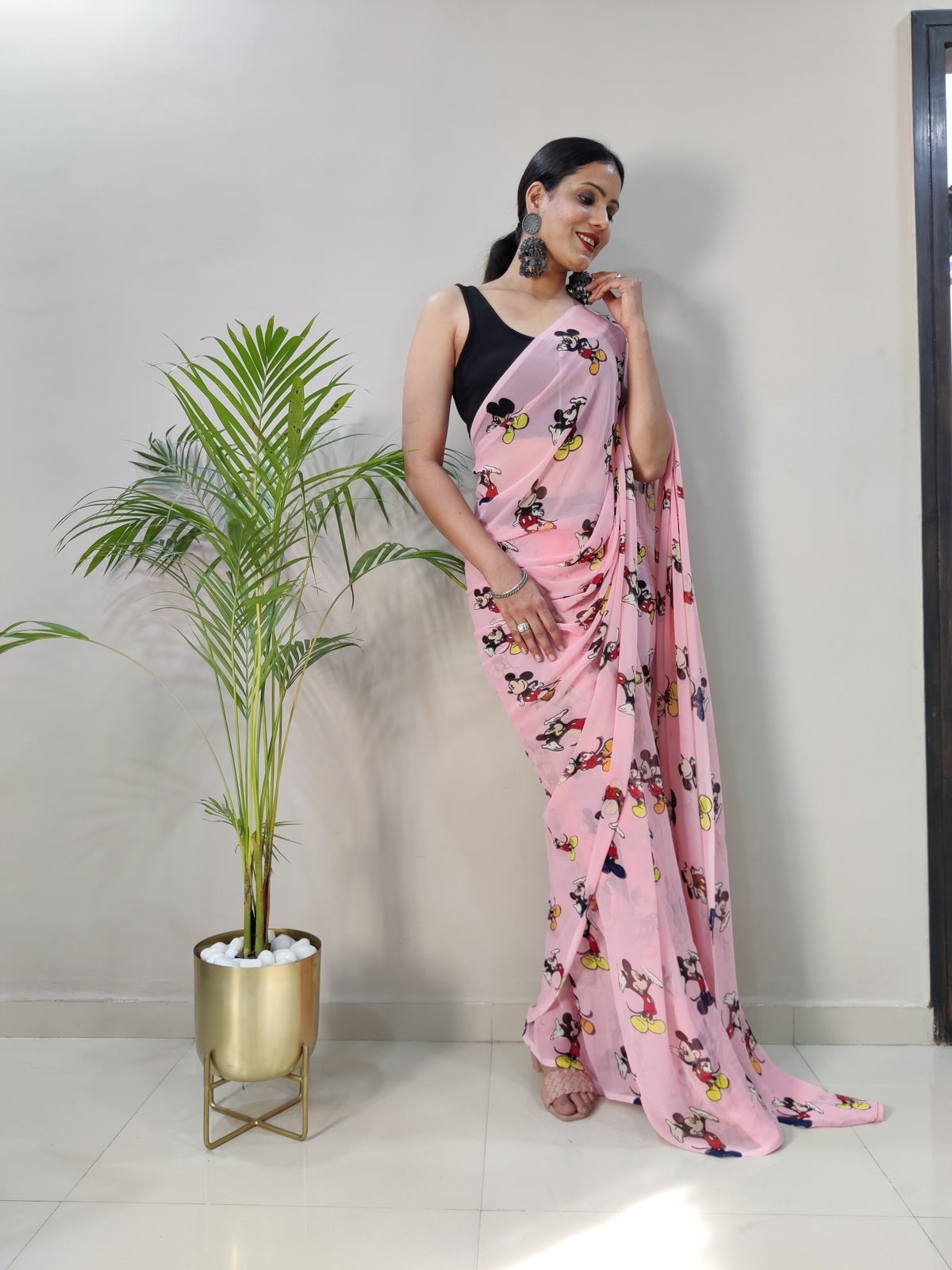 1 Min Ready To Wear Saree  Mickey