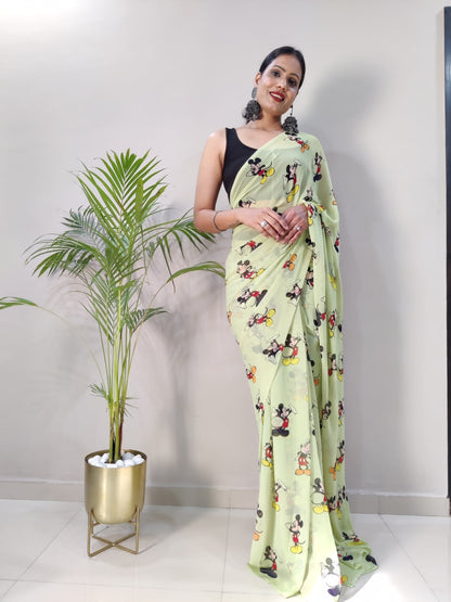 1 Min Ready To Wear Saree  Mickey