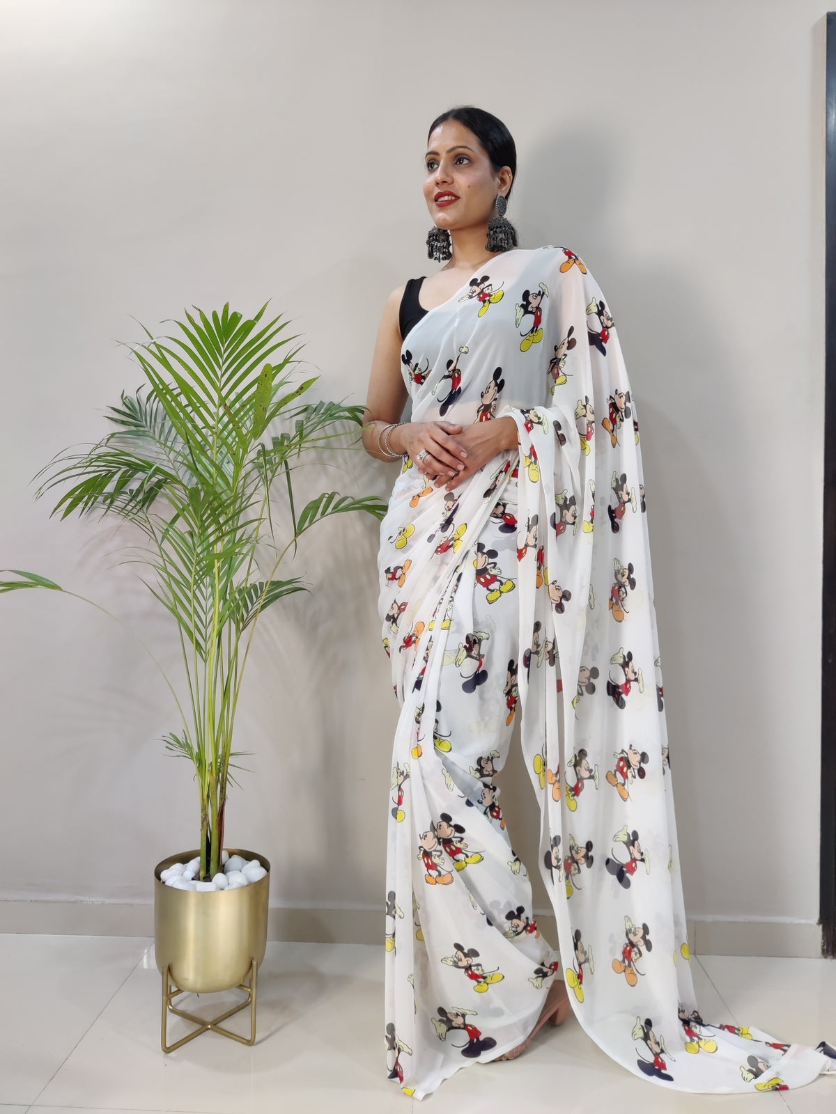 1 Min Ready To Wear Saree  Mickey