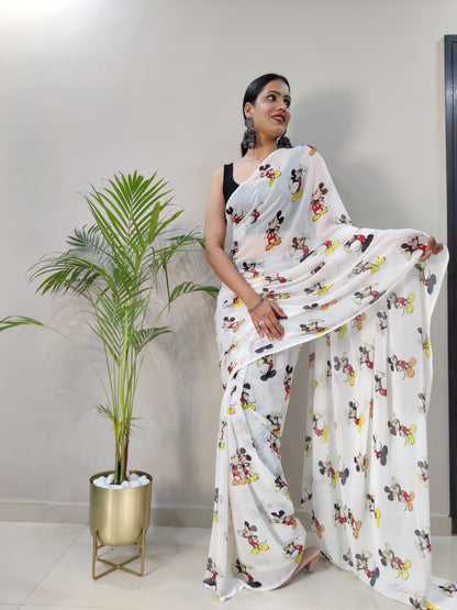 1 Min Ready To Wear Saree  Mickey