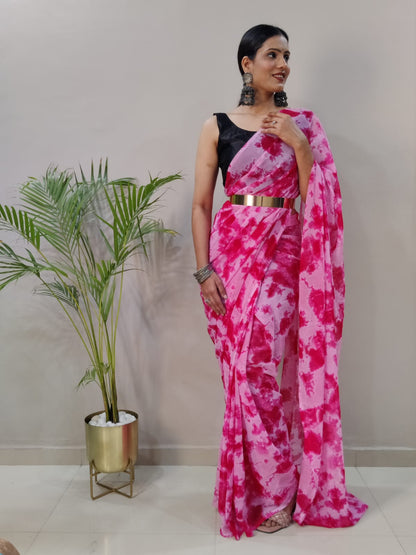 Beautiful 1 Min Sarees With Our Real Modeling Shoot Beautiful prisma dyed print