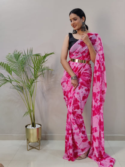 Beautiful 1 Min Sarees With Our Real Modeling Shoot Beautiful prisma dyed print