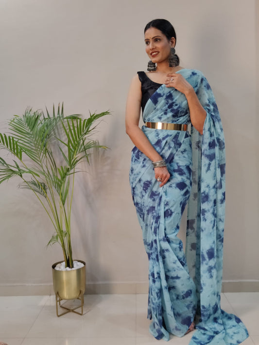 Beautiful 1 Min Sarees With Our Real Modeling Shoot Beautiful prisma dyed print