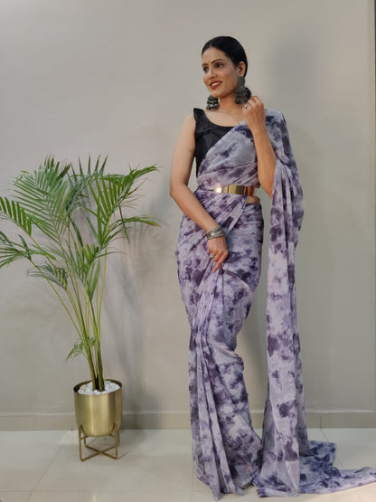 Beautiful 1 Min Sarees With Our Real Modeling Shoot Beautiful prisma dyed print