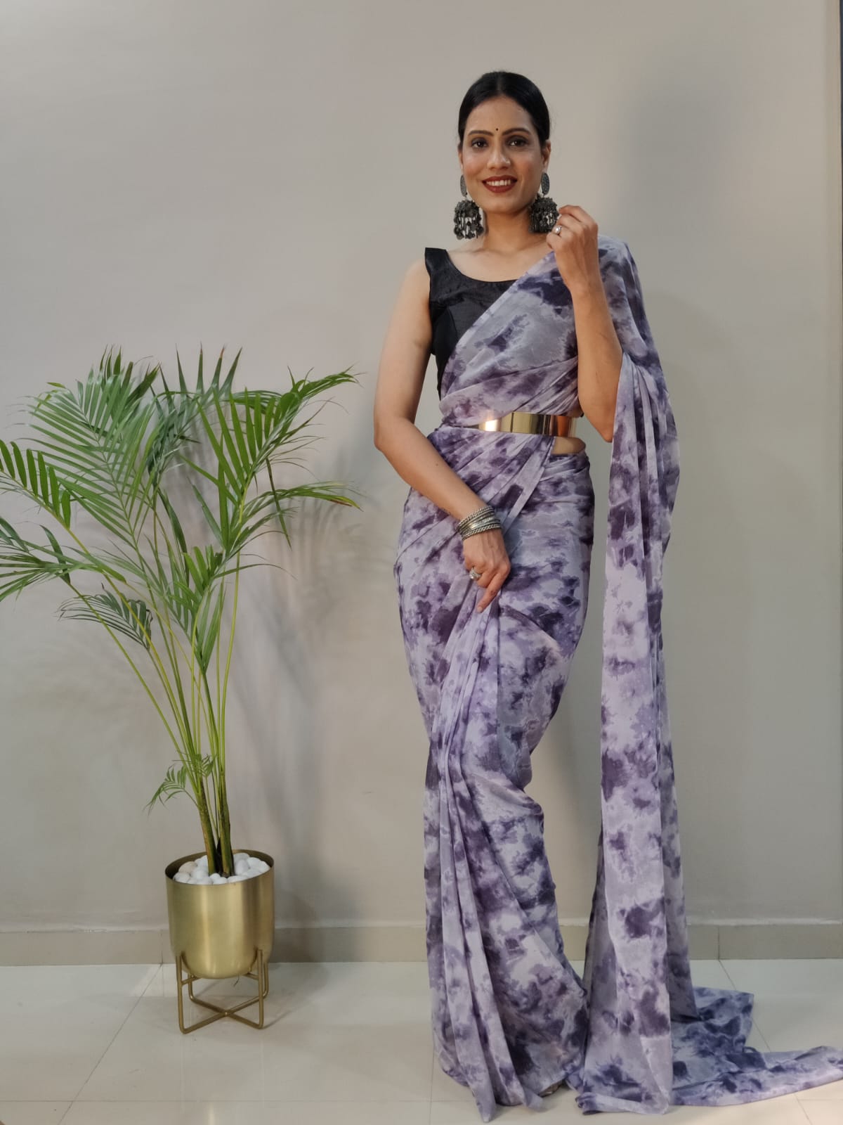 Beautiful 1 Min Sarees With Our Real Modeling Shoot Beautiful prisma dyed print