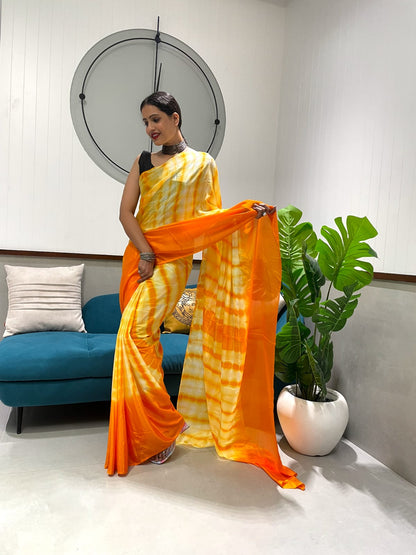 Beautiful 1 Min Sarees With Our Real Modeling Shoot Beautiful prisma dyed print