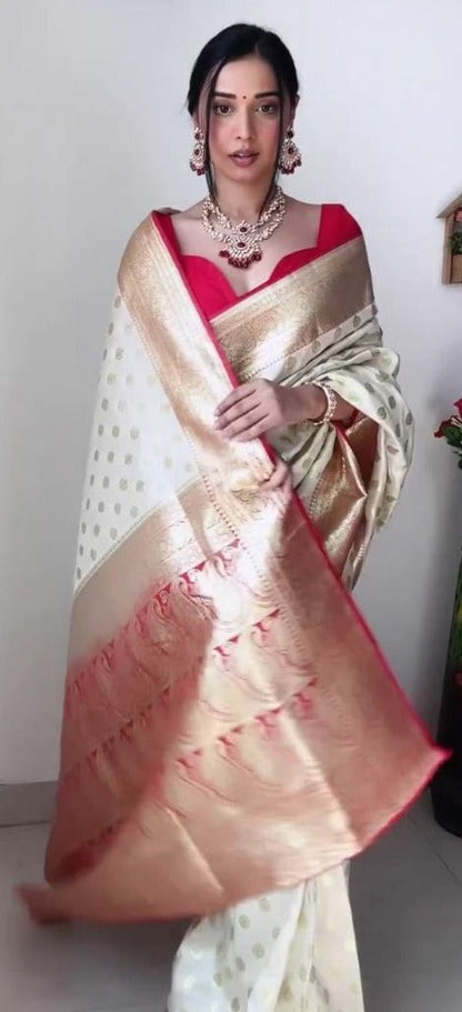 : Ready to wear saree in  Jacqard work All Over With rich work pallu