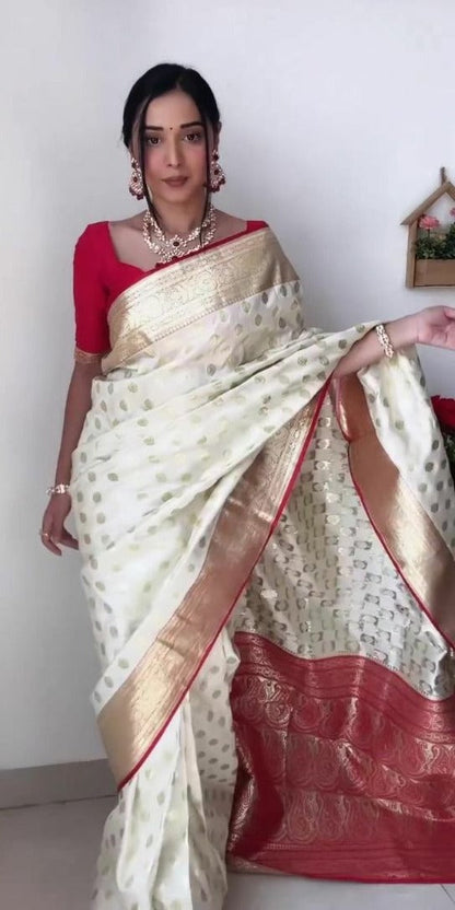 : Ready to wear saree in  Jacqard work All Over With rich work pallu