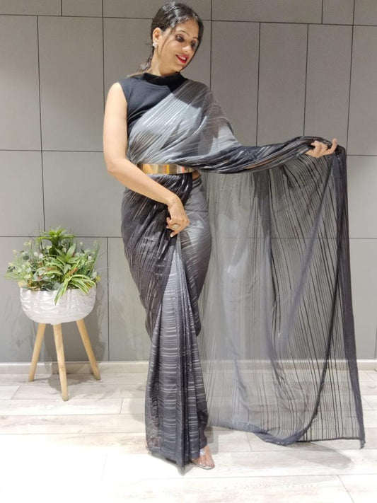 1-MIN READY TO WEAR SAREE IN PREMIUM CHINON SILK