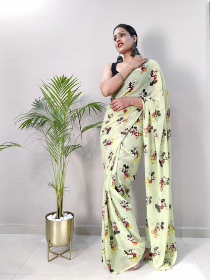 1 Min Ready To Wear Saree  Mickey