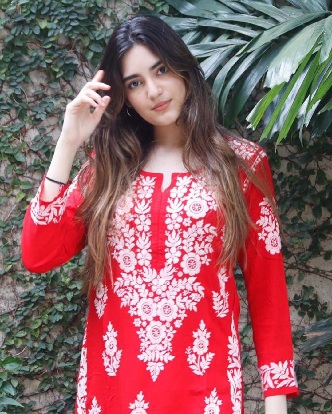 Red Rayon Cotton Chikankari Embroidery Work Kurta With Palazzo