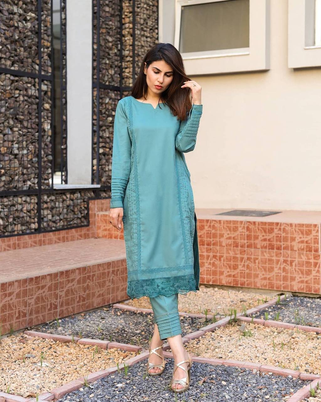 Rama Green Maska Cotton Silk Salwar Suit