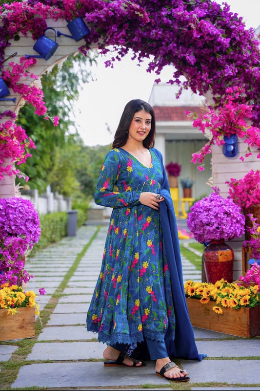 DIGITAL PRINTED FULLY FLAIR GEORGETTE GOWN WITH DUPATTA