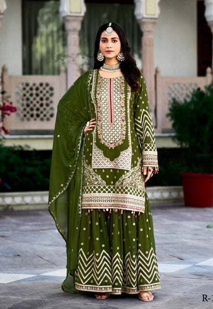 Embroidered Attractive Party Wear Blooming Gorgette fabric Kurti pairr