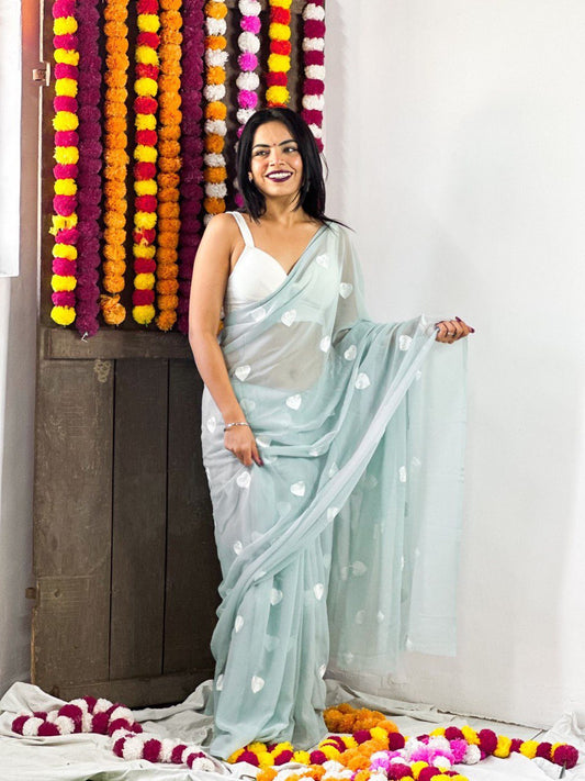 DESIGNER GEOEGETTE ONE MINUTE READY TO WEAR SAREE