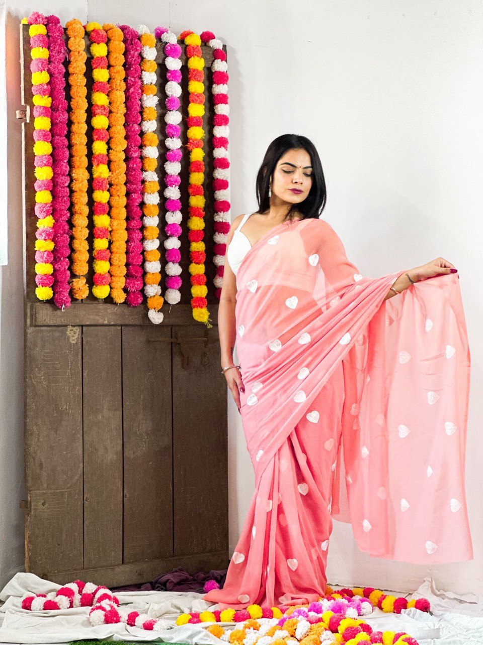 DESIGNER GEOEGETTE ONE MINUTE READY TO WEAR SAREE