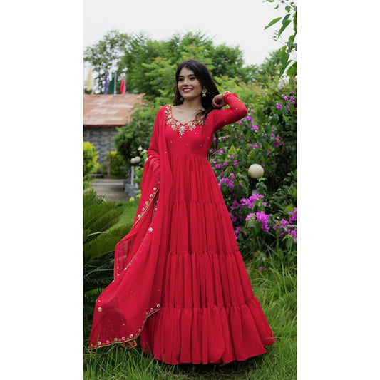 BEAUTIFUL HEAVY GEORGETTE SEQUENCE WORK GOWN